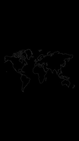 AMOLED WORLD, 929, black, map, minimal, plain, pure, HD phone wallpaper