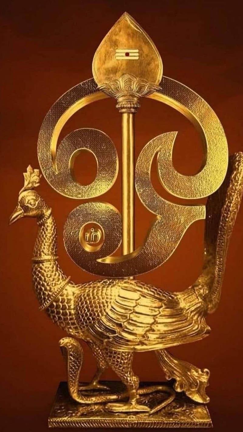 palani murugan.gold.murti, palani murugan, murga, lord, gold, HD phone wallpaper