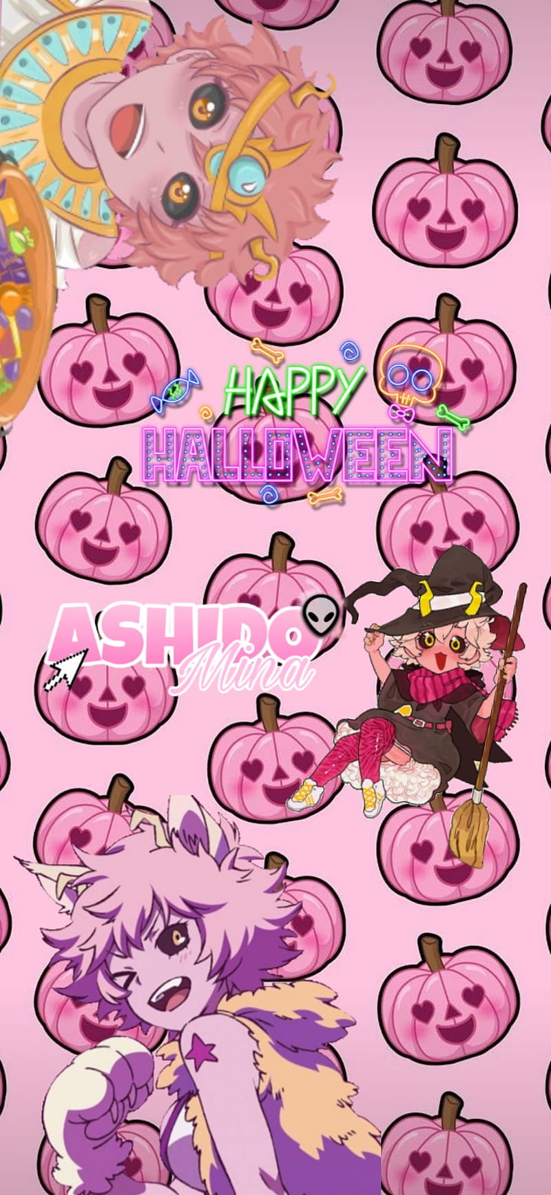 Mina Ashido, halloween, happy, my hero academia, pink, HD phone wallpaper |  Peakpx