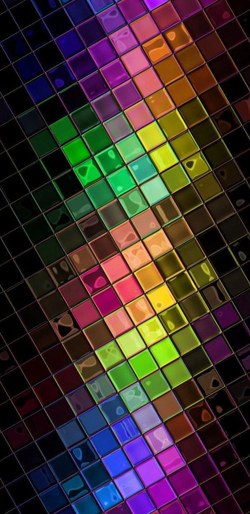 Rainbow abstract, black, blue, green, orange, red, retro, yellow, HD phone wallpaper