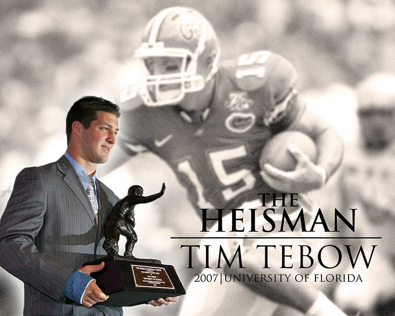 Heisman Trpohy- Tim Tebow, tim tebow, florida gators, heisman trophy, 15, quarterback, HD wallpaper