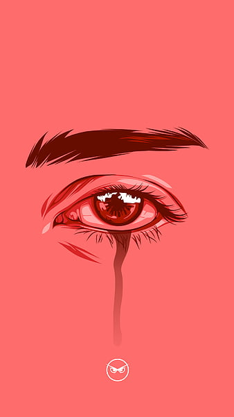 Wait n bleed, aesthetic, cartoon, dark, drawing, eye, love, minimal, red,  sad, HD phone wallpaper | Peakpx