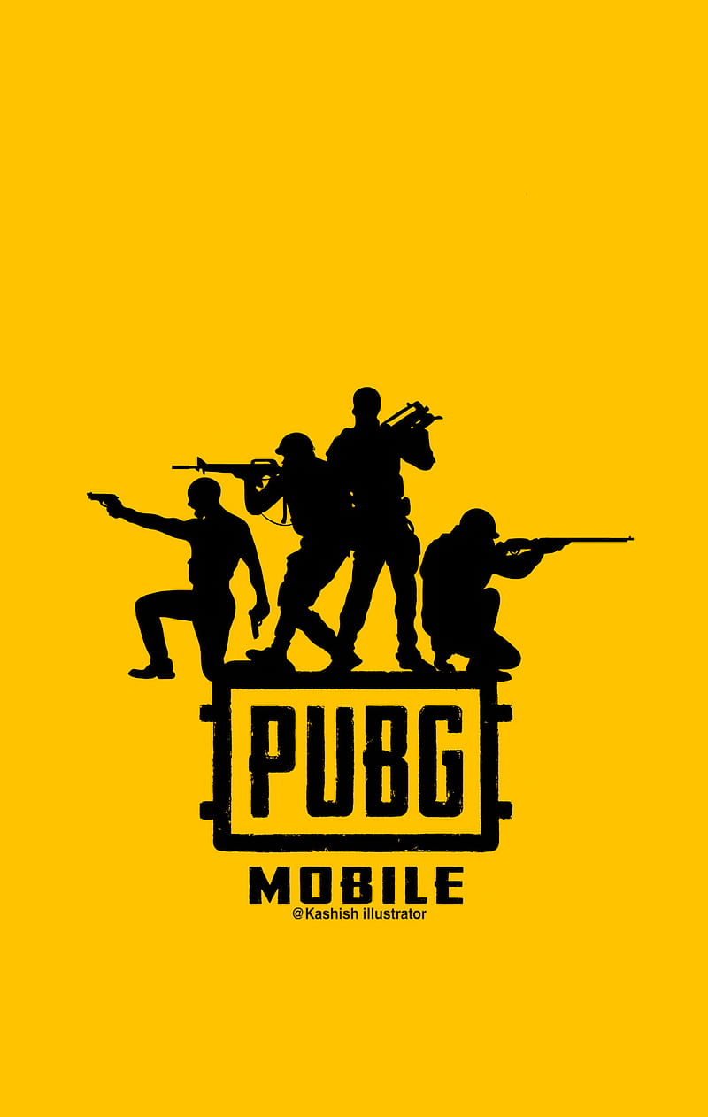 Pubg, black, kashish illustrator, kashishillustrator, pubg mobile, pubg , red yellow, yellow and black, HD phone wallpaper