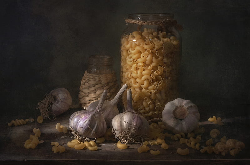 Food, Pasta, Still Life , Garlic, HD wallpaper