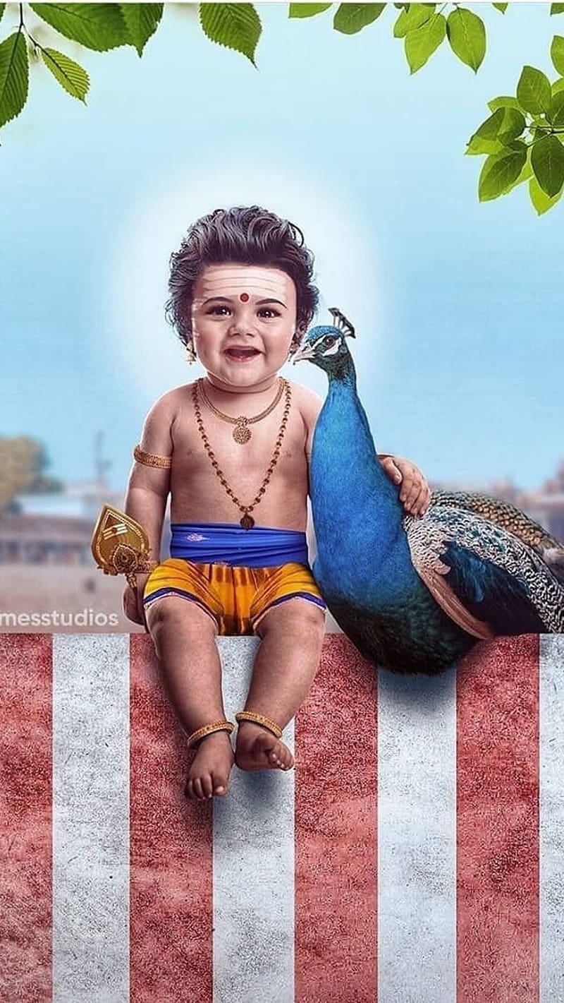 Baby Murugan Sitting With Peacock, murugan, sitting, peacock, lord, god,  karthikeya, HD phone wallpaper | Peakpx