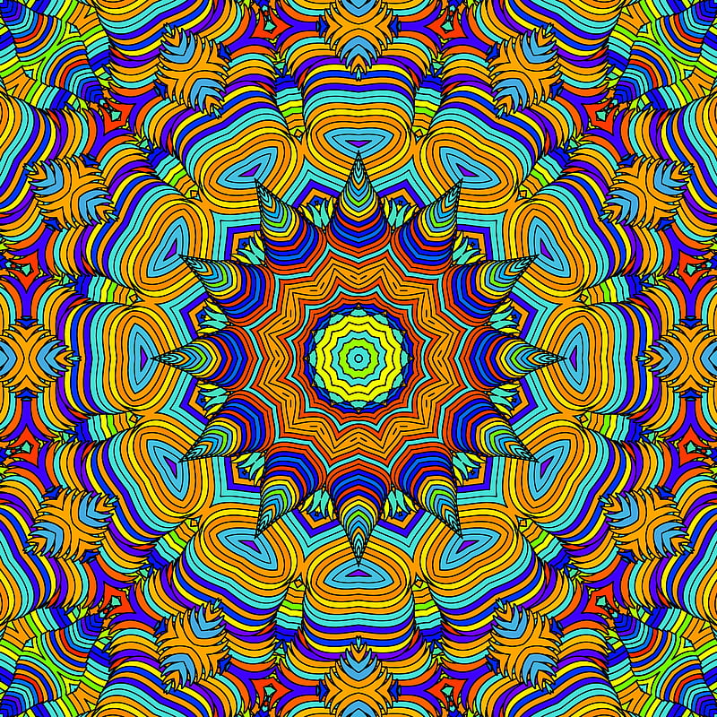 fractal, pattern, circles, geometry, art, abstraction, HD phone wallpaper