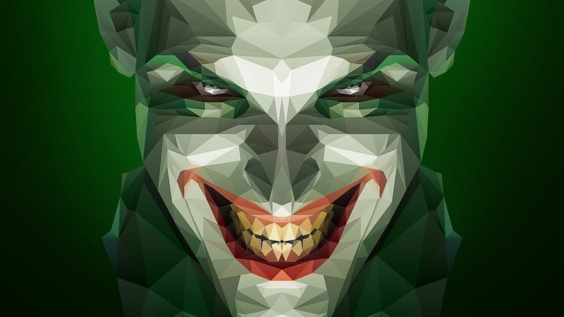 Joker Low Poly Art, joker, artwork, superheroes, digital-art, low-poly, HD wallpaper