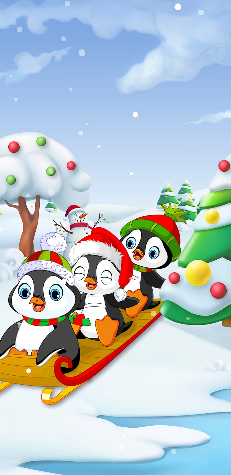 PenguinsXmas, penguin, cute, cartoon, xmas, christmas, holiday, fun, HD  phone wallpaper | Peakpx