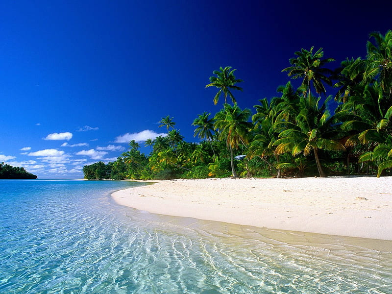 My dream beach, beach, cook islands, translucent waters, hhh, HD wallpaper