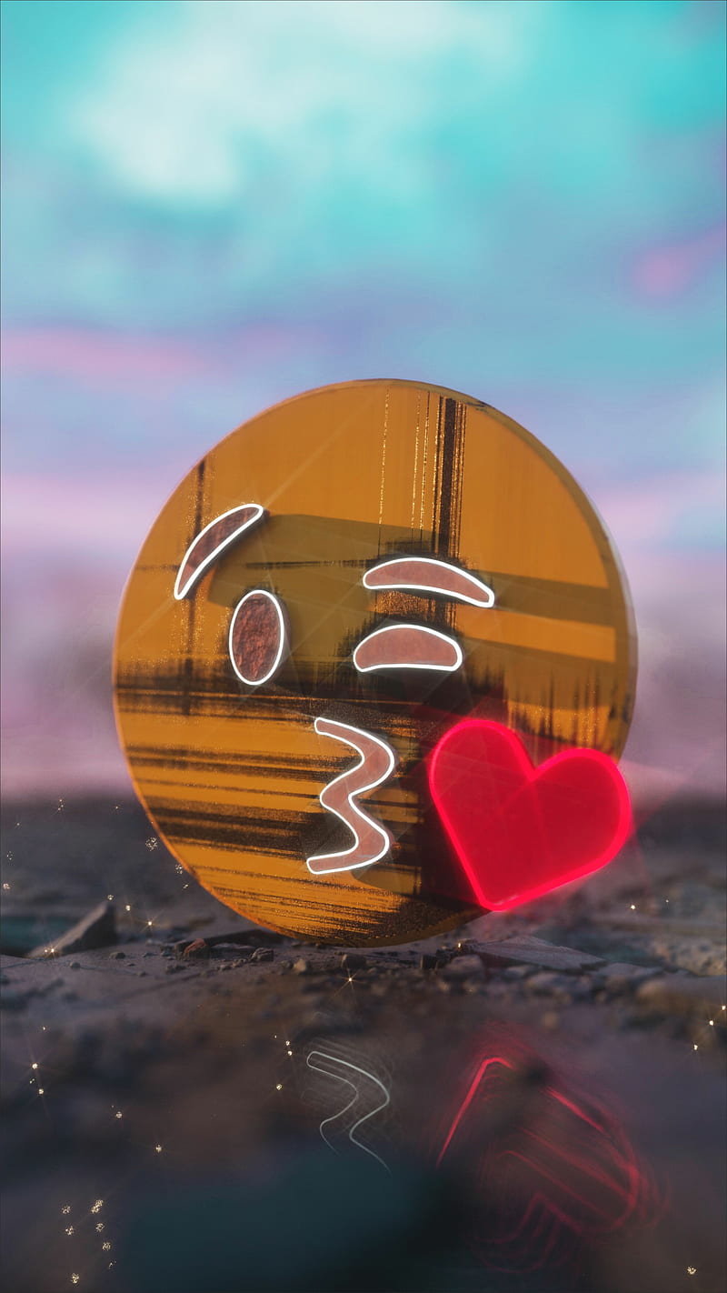 Kissing Emoji, 2019, 3d, Kissing, Sartajistic, abstract, cute, emoji,  heart, HD phone wallpaper | Peakpx