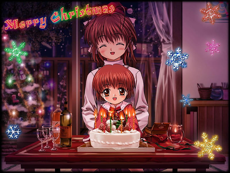 Happy holidays, new year, holiday, christmas, anime, HD wallpaper | Peakpx