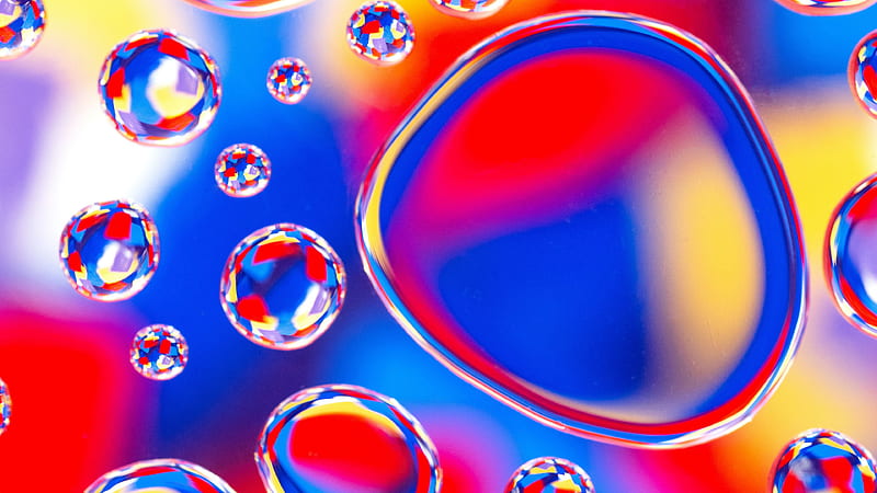 Blue Bubbles Water Form Abstract, HD wallpaper