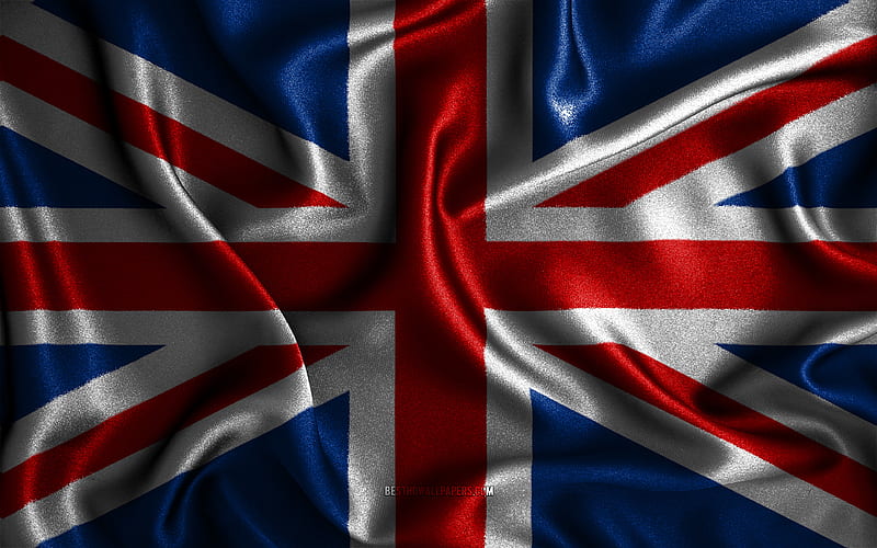 United Kingdom flag silk wavy flags, European countries, UK flag, national symbols, Flag of United Kingdom, fabric flags, British flag, 3D art, United Kingdom, Europe, Union Jack, United Kingdom 3D flag, HD wallpaper
