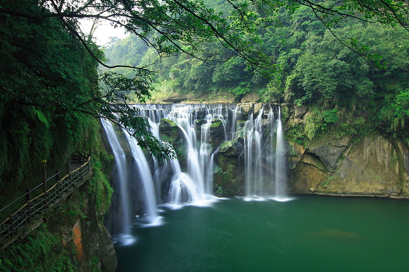 Shifen Falls - Taiwan, Asia, Shifen Falls, Shifen Waterfall, Taiwan, HD wallpaper