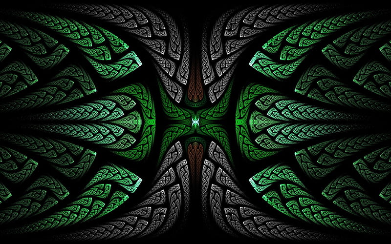 fractals, floral pattern, 3d art, creative, fractal art, HD wallpaper