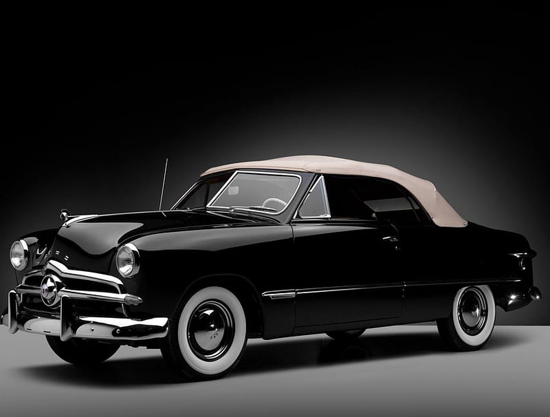 1949 Ford Convertible, black, custom, old, 1949, antique, ford, car, 49, convertible, classic, vintage, HD wallpaper