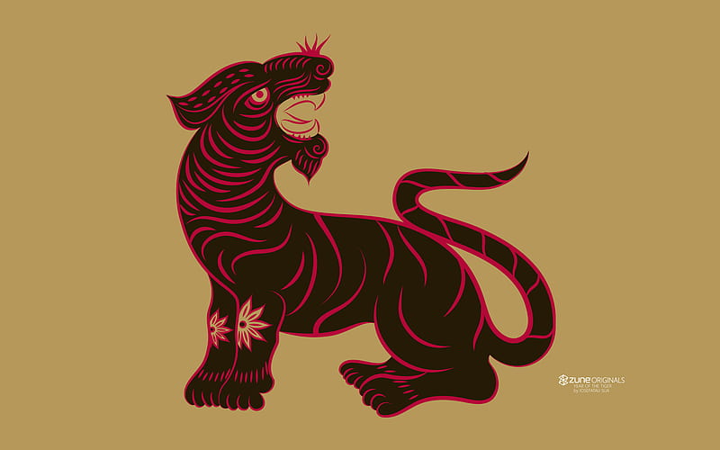Year of the Tiger.Zune, 2010, tiger, animation, zune, HD wallpaper