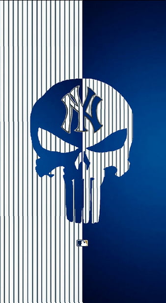 New York Yankees, american league, east, marvel, mlb, pinstripes, punisher,  skull, HD phone wallpaper