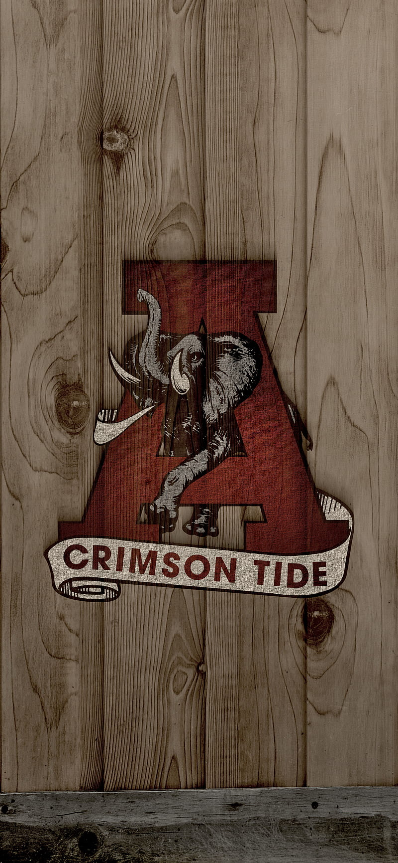 Alabama Football wd2, alabama, crimson, football, logo, tide, wood, HD phone wallpaper