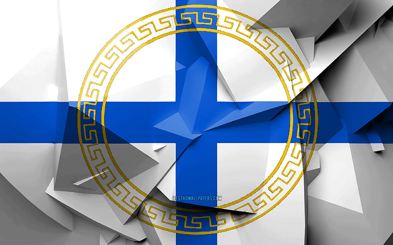 Flag of Peloponnese, geometric art, Regions of Greece, Peloponnese flag, creative, greek regions, Peloponnese Region, administrative districts, Peloponnese 3D flag, Greece, Peloponnese, HD wallpaper