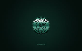 Oakland Athletics, American baseball club, creative 3D logo, green  background, HD wallpaper