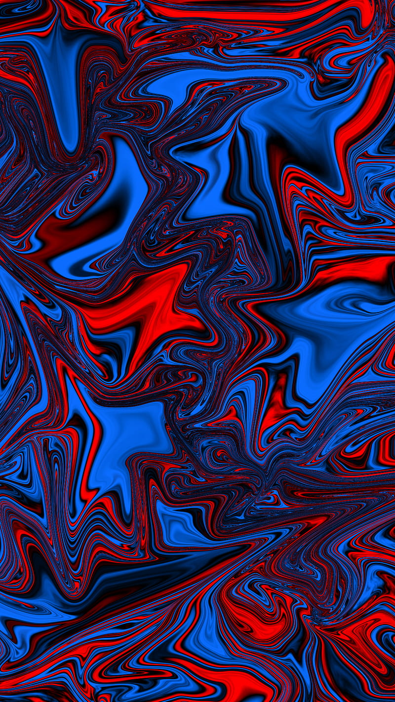Blue red abstract, black, colorful, colors, flow, liquid, mix, HD phone wallpaper