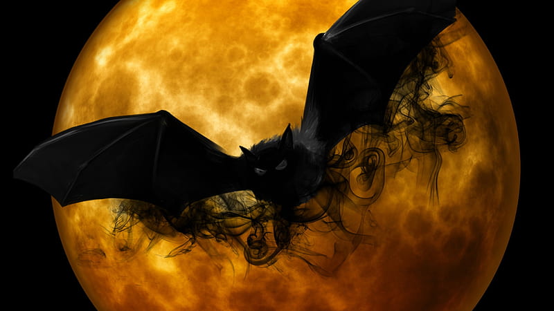 Black Luna Smoke Swings Dark Moon Halloween, HD wallpaper
