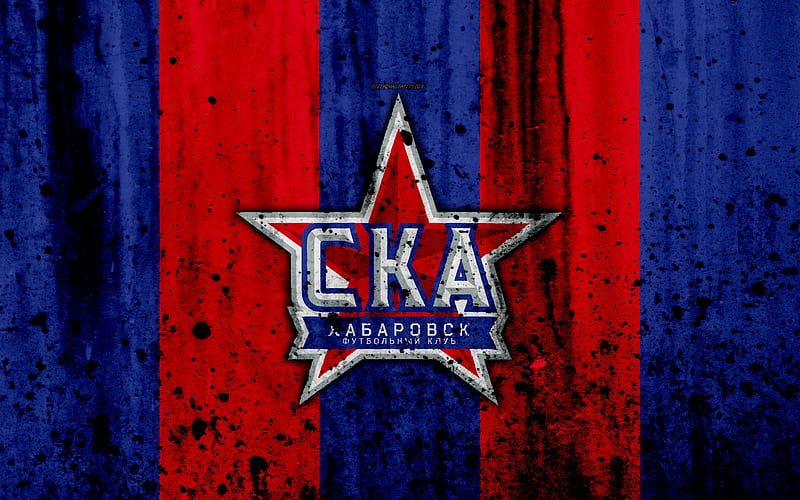FC SKA Khabarovsk, grunge, Russian Premier League, art, soccer, football club, Russia, SKA Khabarovsk, logo, stone texture, SKA Khabarovsk FC, HD wallpaper