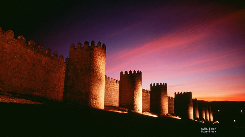 Castle Wall, Avila, Spain, Avila, Castle, Spain, Medieval, HD wallpaper