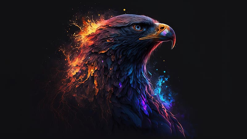 Phoenix AI Art, dark background, digital art, Phoenix, ai, HD wallpaper