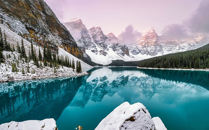 Winter Moraine Lake Banff Park Alberta Canada, HD wallpaper