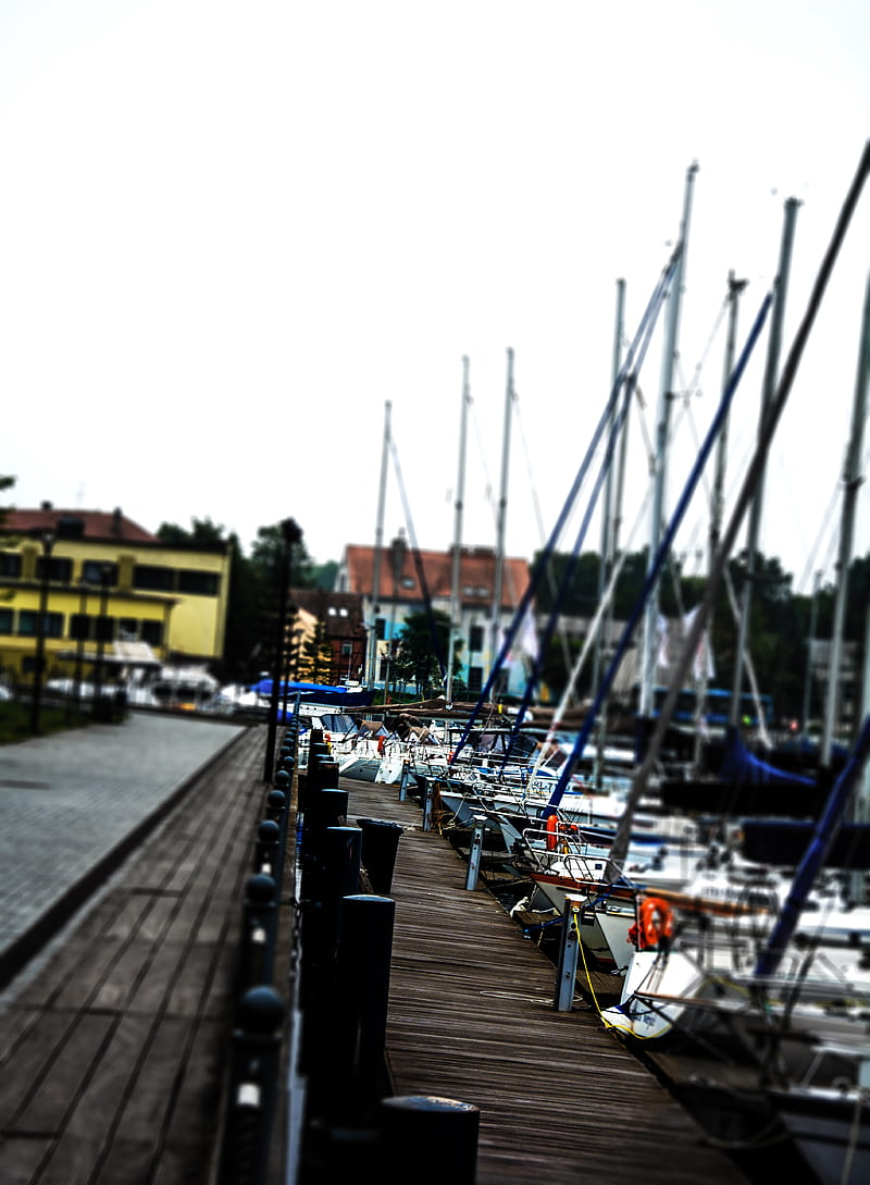 amateur, dock, urban, boat, pier, sailboats, HD phone wallpaper