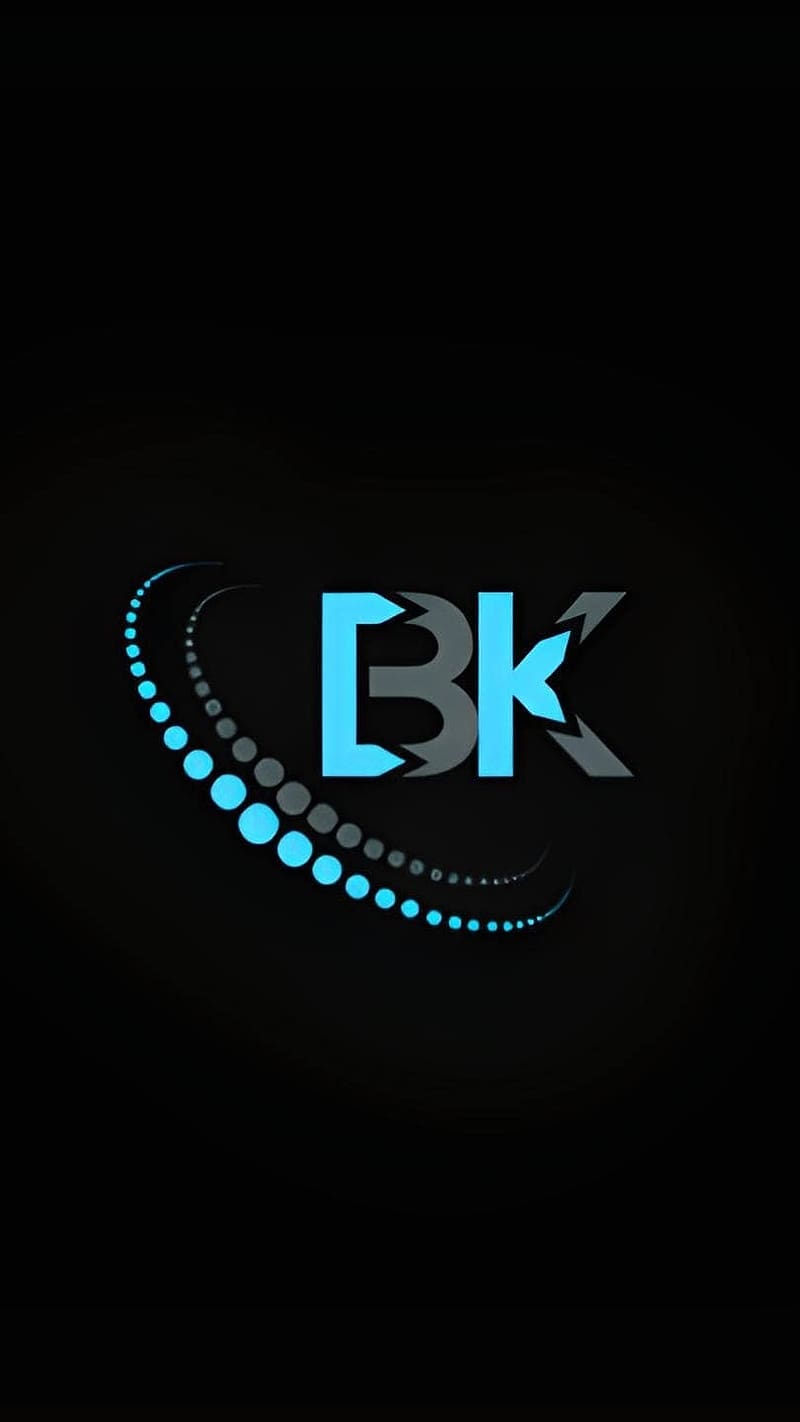B K, Blue And Grey, alphabet, logo, HD phone wallpaper