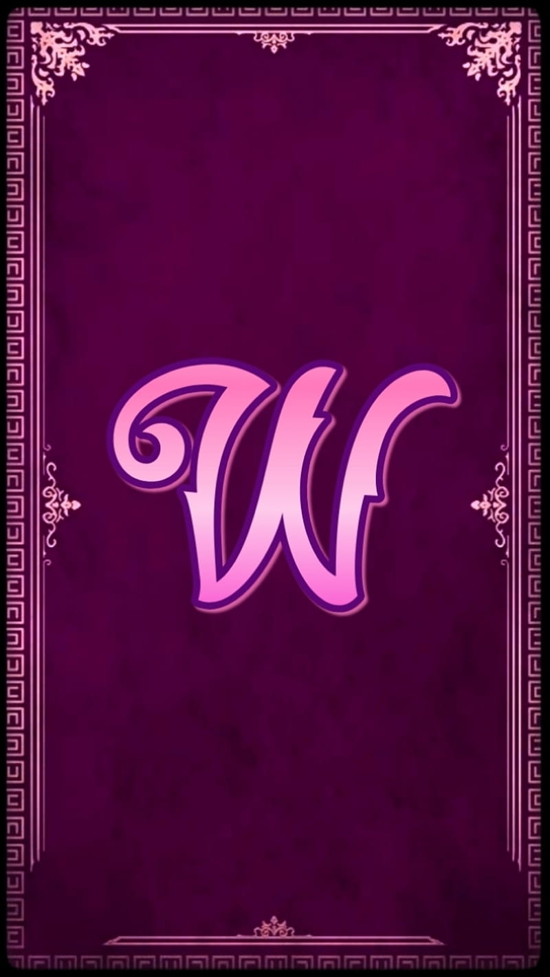 The Pink W , alphabet, android, cute, letter w, letters, purple, sweet, HD phone wallpaper