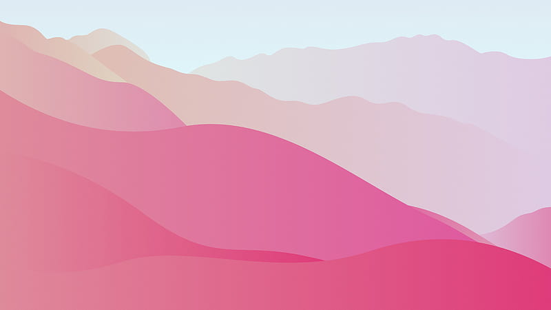 Artistic, Mountain, Pink, Minimalist, HD wallpaper