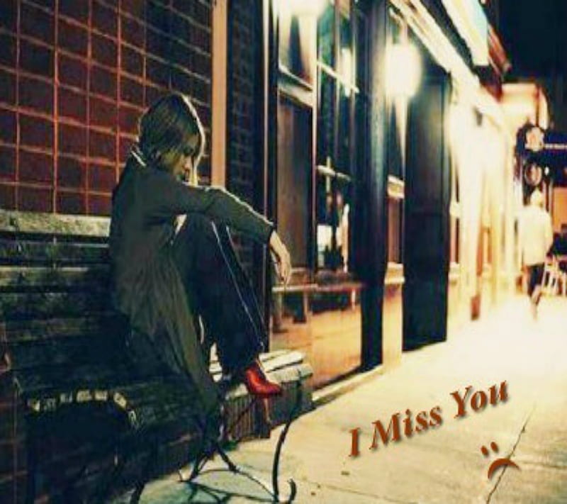 Miss You, girl, heart, lonely, lost, love, sad, HD wallpaper