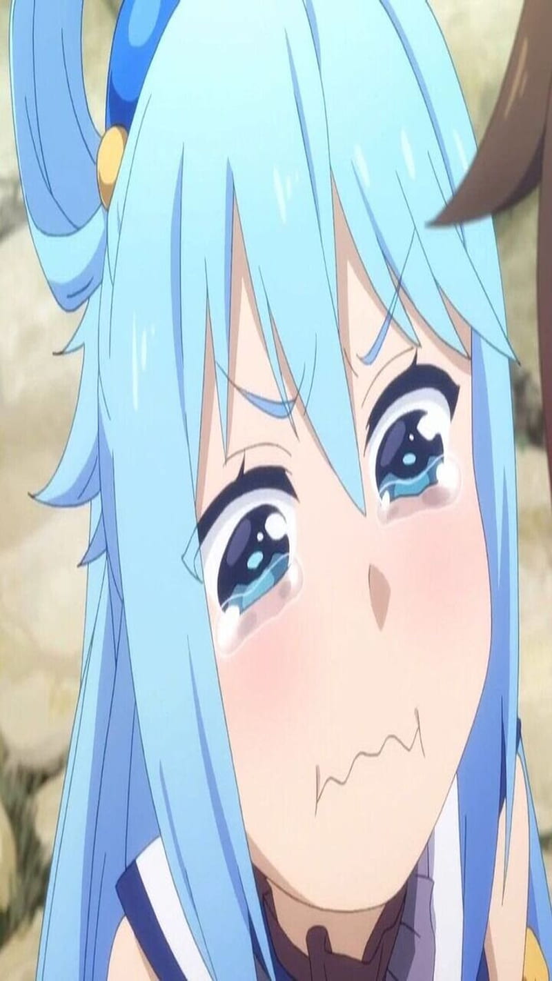 Sad Aqua, meme, blue, kawaii, crying, girl, anime, funny, konosuba, HD  phone wallpaper | Peakpx