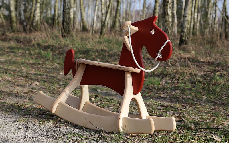Wooden Horse, toy, hiorse, childhood, wooden, HD wallpaper