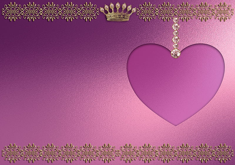 Pink Heart, corazones, hearts , lace, lol, love, HD wallpaper