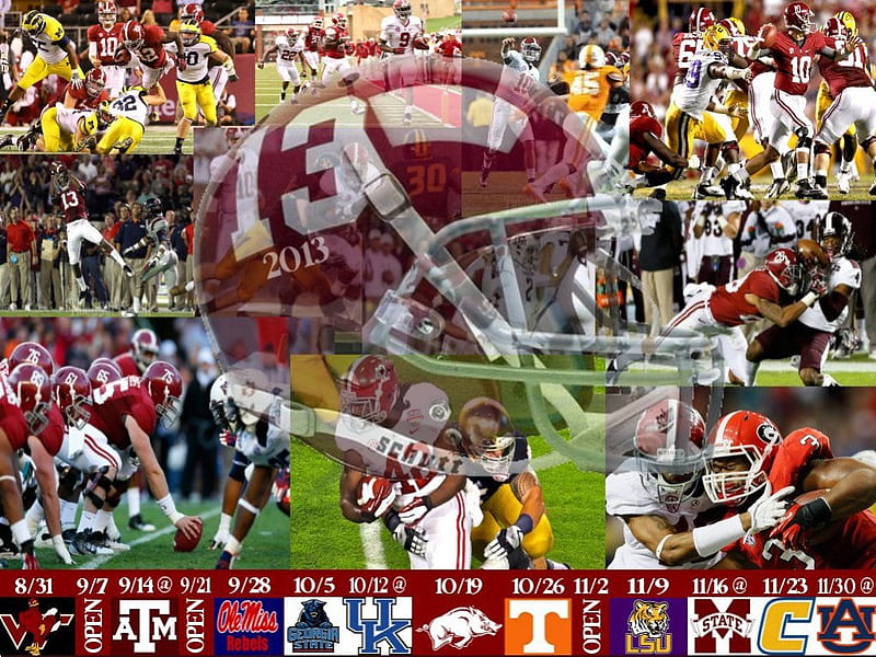 2013 Alabama Football Schedule, Crimson Tide, Helmet, Schedule, Alabama, Football, HD wallpaper