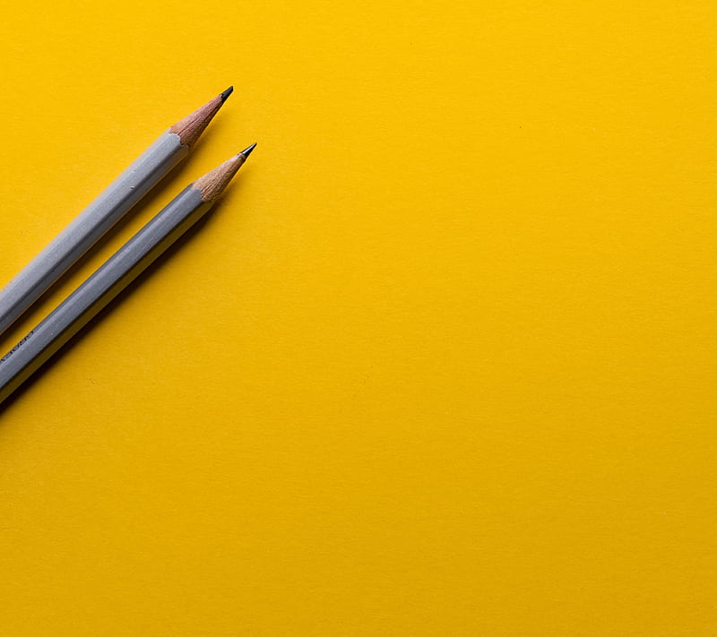 Pencil Desk, art, desenho, yellow, HD wallpaper