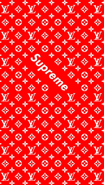 Supreme X LV 2, desenho, louis vuitton, lv, red, supreme, HD phone wallpaper