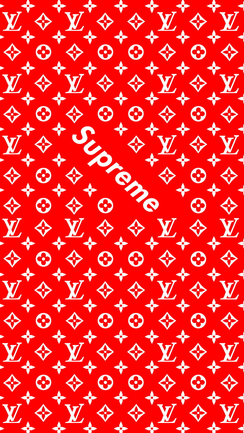 Designer, clothes, cool, fashion, louis vuitton, lv, red, red and black,  supreme, HD phone wallpaper