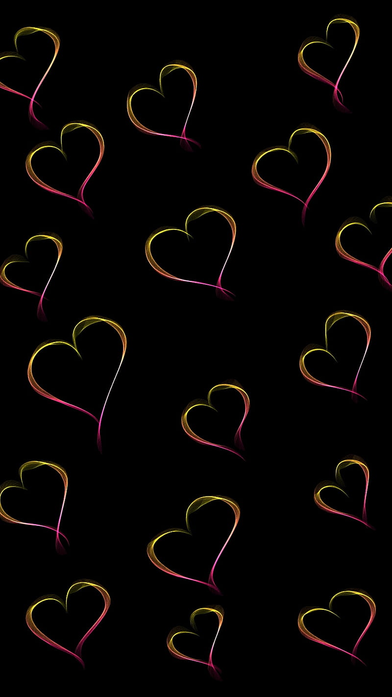 Corazones, desenho, love, loveurhunny, pattern, pink, yellow, HD phone ...