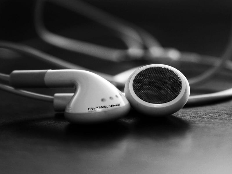 white ipod headphones-Music, HD wallpaper