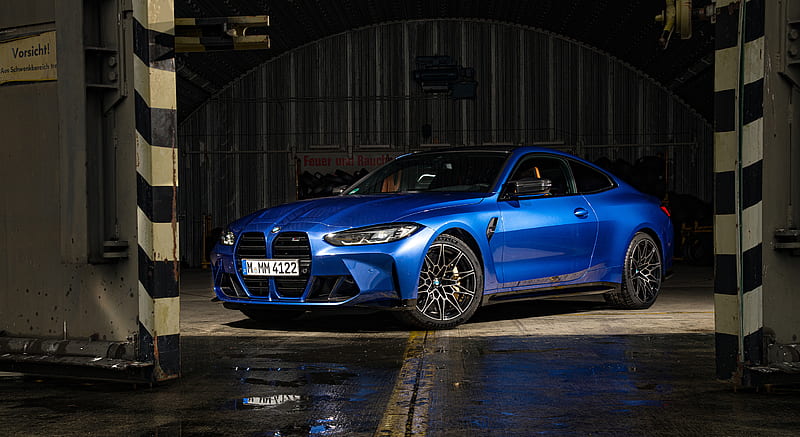 2021 BMW M4 Competition Coupe (Color: Portimao Blue) - Front Three-Quarter , car, HD wallpaper