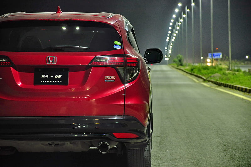 Honda Vezel, car, japan, jdm, logo, pakistan, red, rs, turbo, HD wallpaper