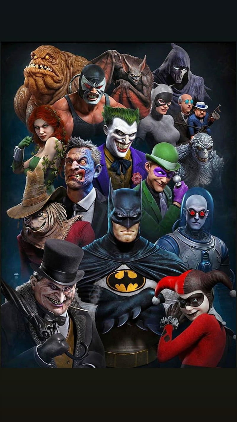 Batman Rogues Gallery  Joker art, Dc comics art, Batman wallpaper