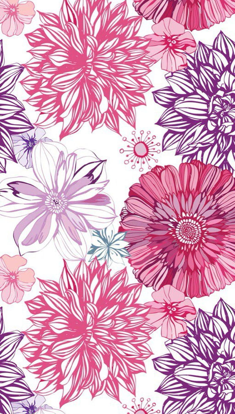 Funky Flowers, abstract, daisies, flower, lilies, pink flowers, purple, HD  phone wallpaper | Peakpx