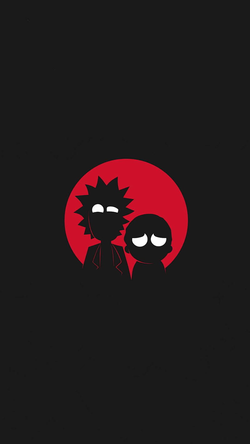 Rick And Morty, black, red, white, HD phone wallpaper